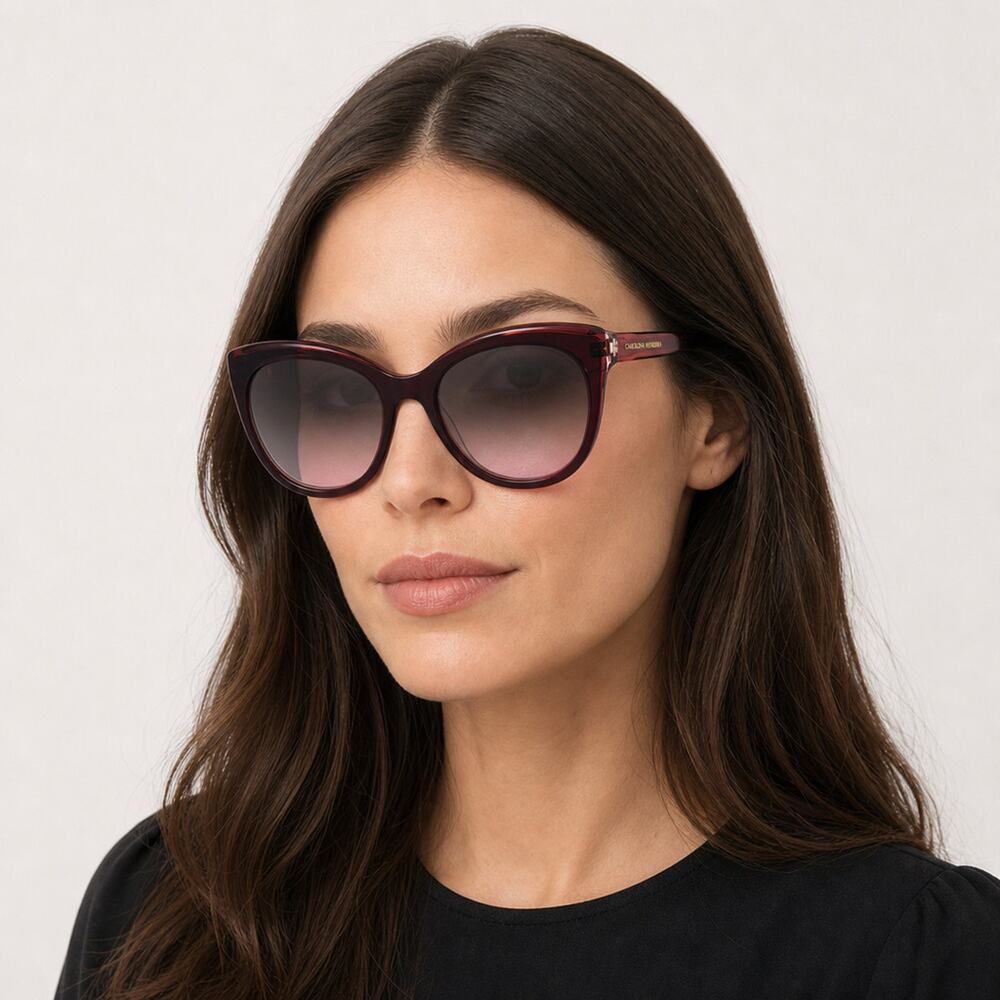 NEW Carolina Herrera HER 0175/S 0C8CM2 Burgundy Red Sunglasses authentic